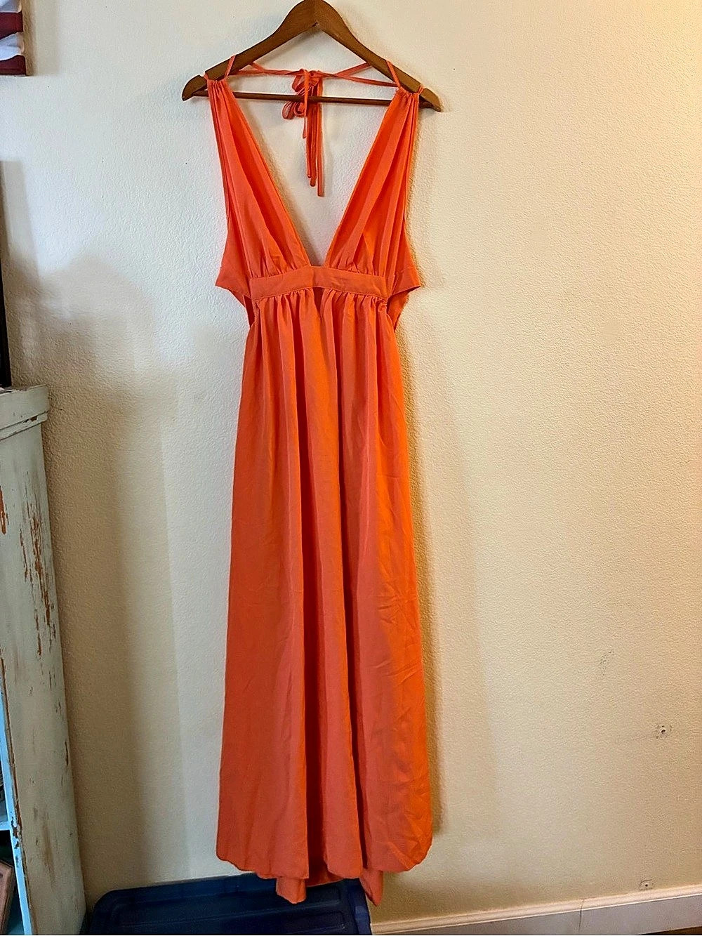 Orange Halter Maxi Dress Like New